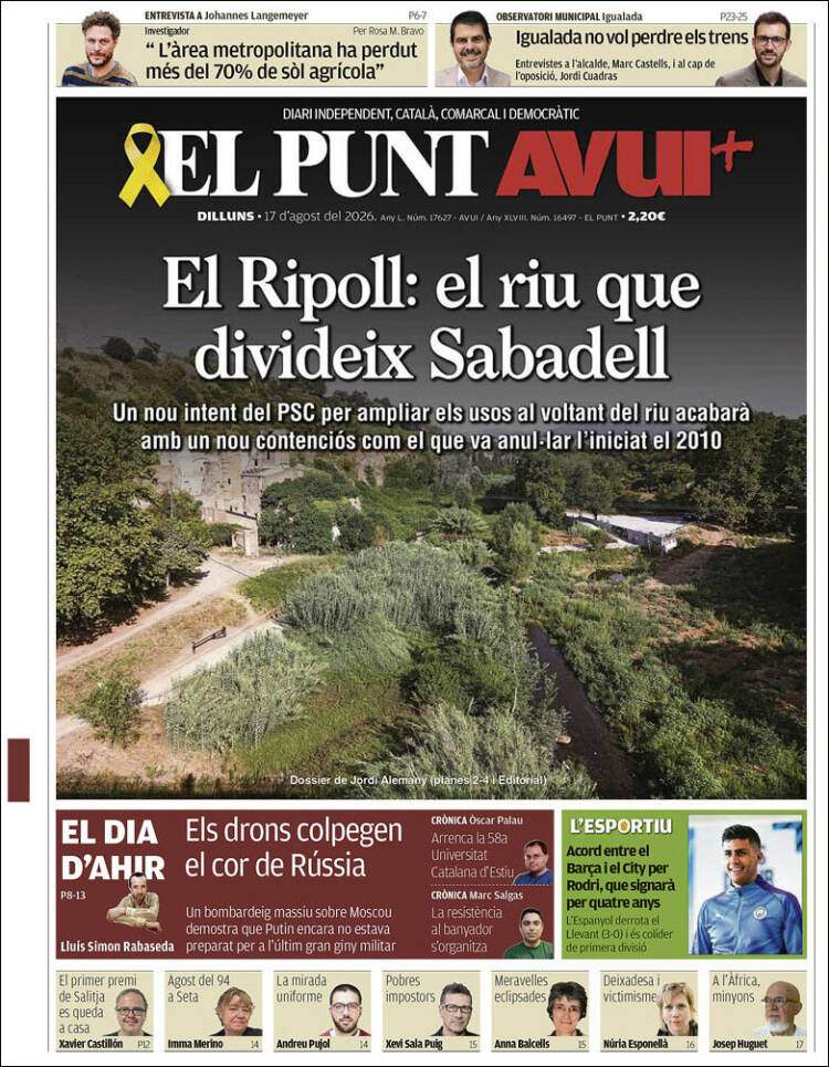 'El Punt Avui', 17 d'agost de 2026 'El Punt Avui', 17 d'agost de 2026