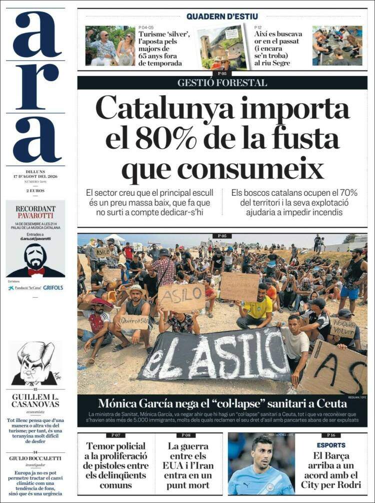 'Ara', 17 d'agost de 2026 'Ara', 17 d'agost de 2026