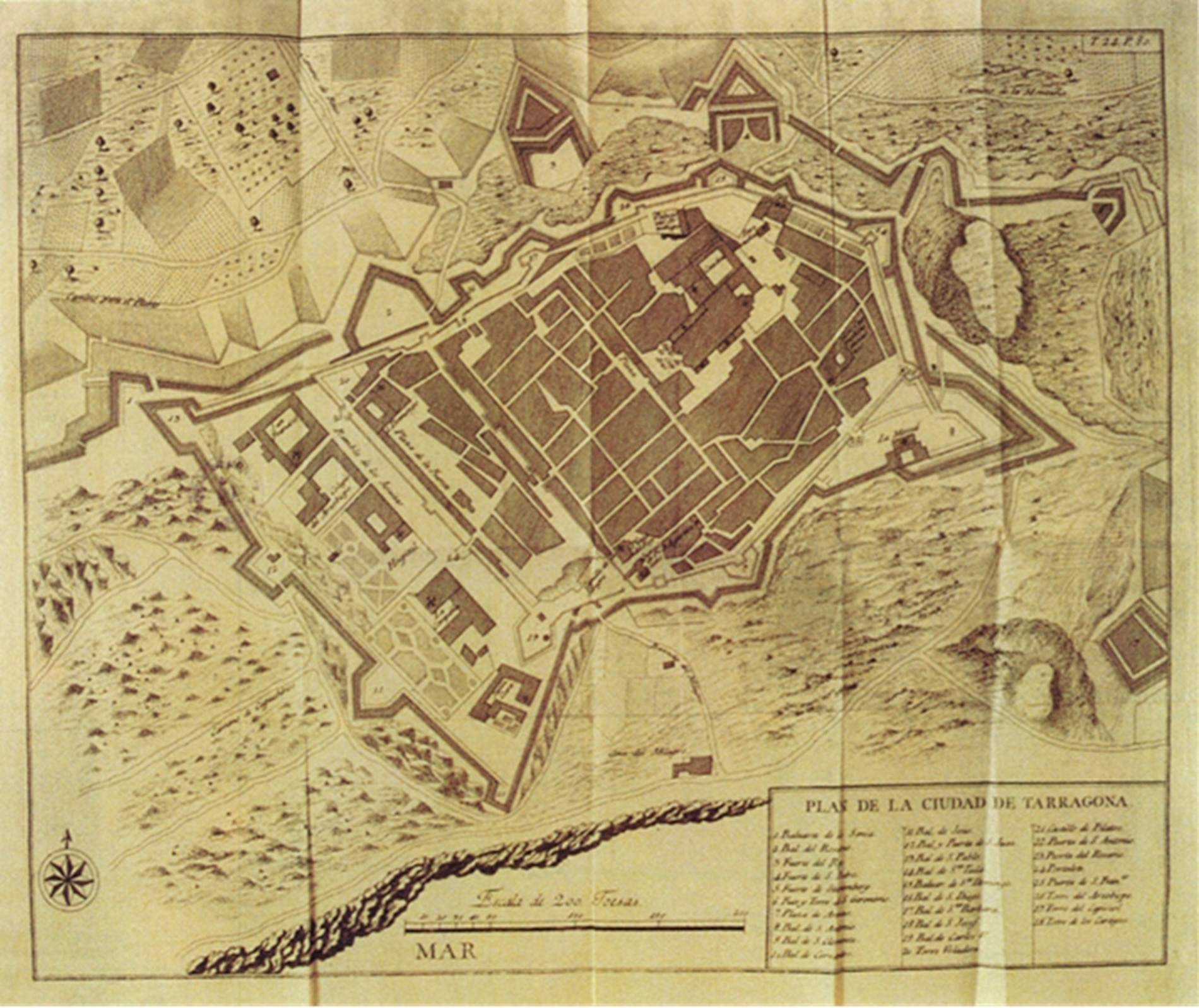 Plànol de la ciutat medieval de Tarragona, amb un traçat singularment reticular d'herència romana. Font Enciclopèdia Catalana Plànol de la ciutat medieval de Tarragona, amb un traçat singularment reticular d'herència romana. Font Enciclopèdia Catalana