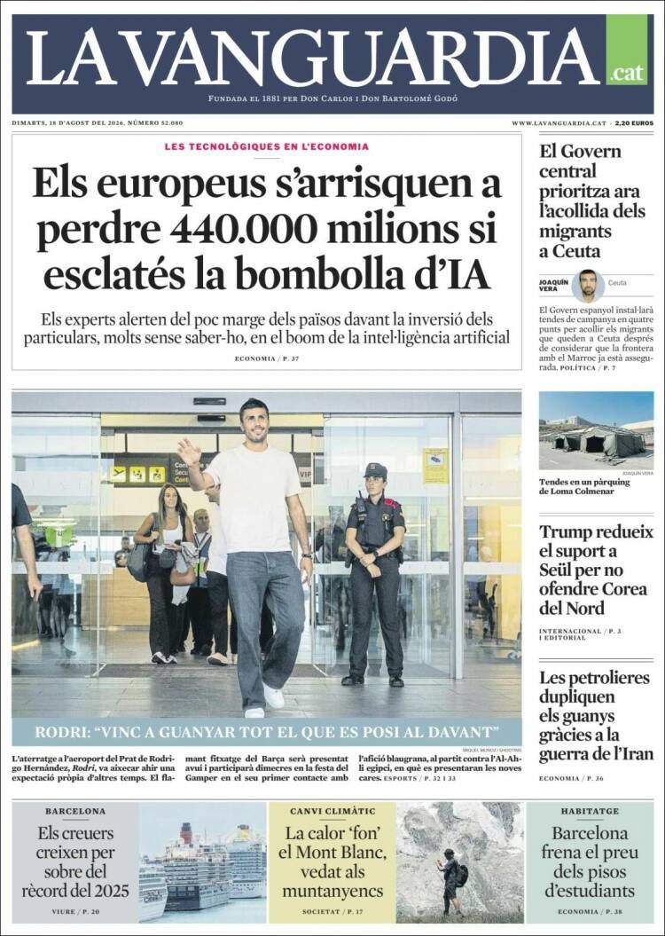 'La Vanguardia', 18 d'agost de 2026