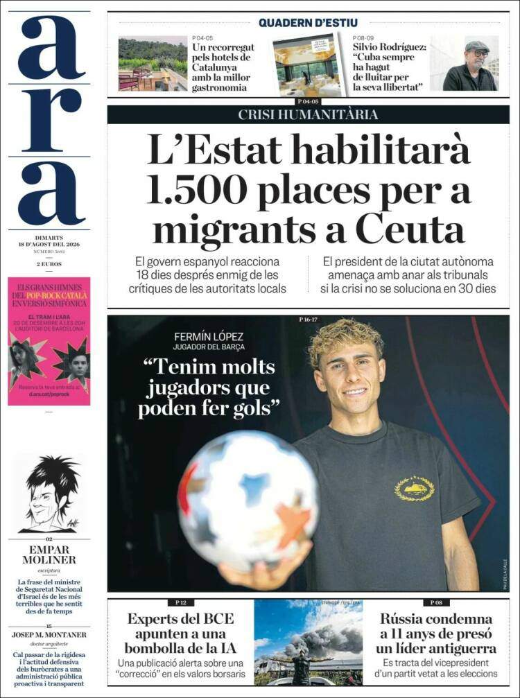'Ara', 18 d'agost de 2026