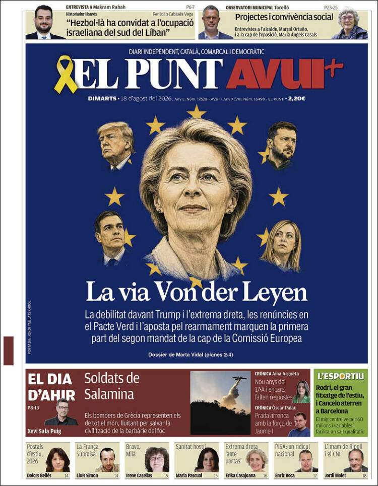 'El Punt Avui', 18 d'agost de 2026