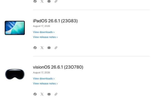 Últimes versions de sistemes operatius llançats per Apple