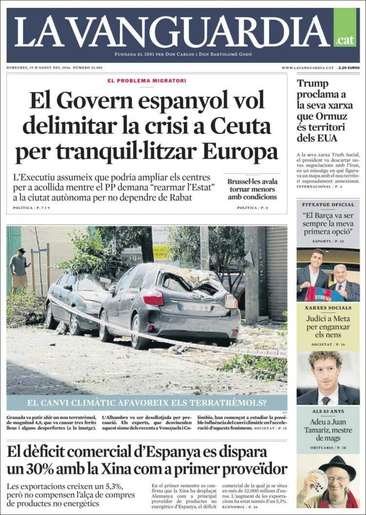 'La Vanguardia', 19 d'agost de 2026 'La Vanguardia', 19 d'agost de 2026