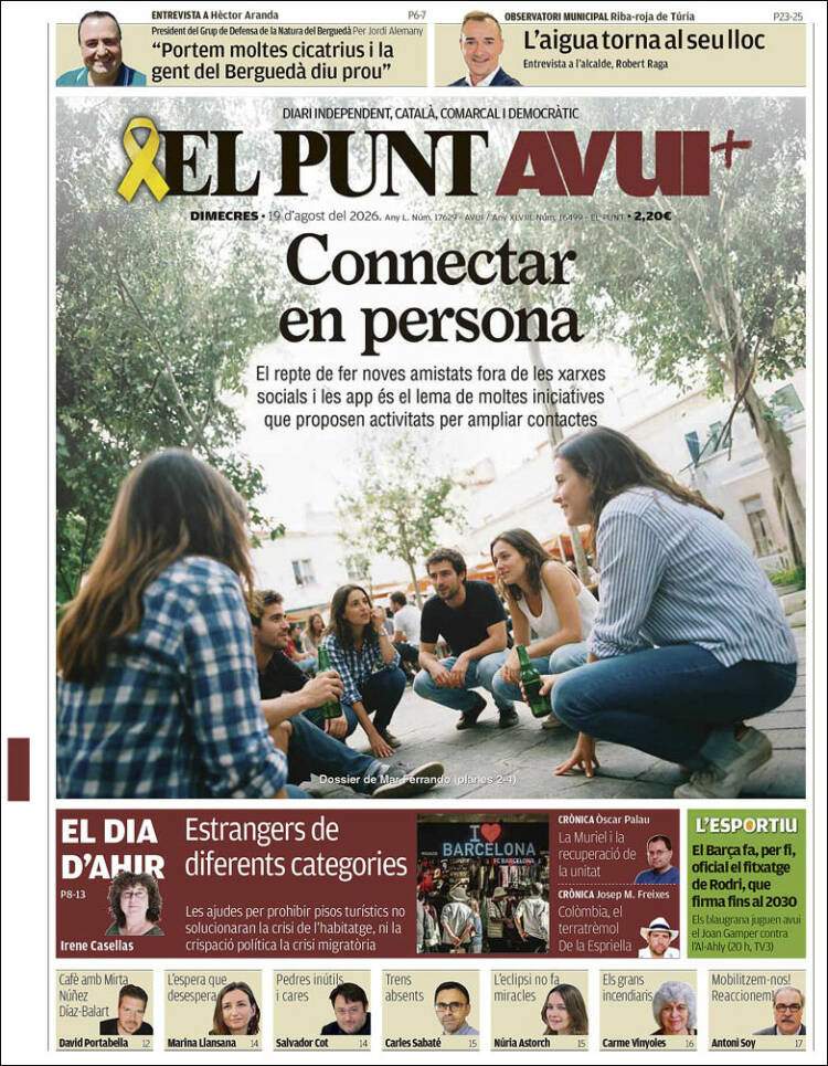 'El Punt Avui', 19 d'agost de 2026 'El Punt Avui', 19 d'agost de 2026