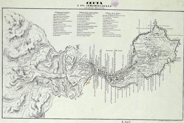 Plano militar español de Ceuta (finales del siglo XIX). Fuente: Biblioteca Nacional de España Plano militar español de Ceuta (finales del siglo XIX). Fuente: Biblioteca Nacional de España