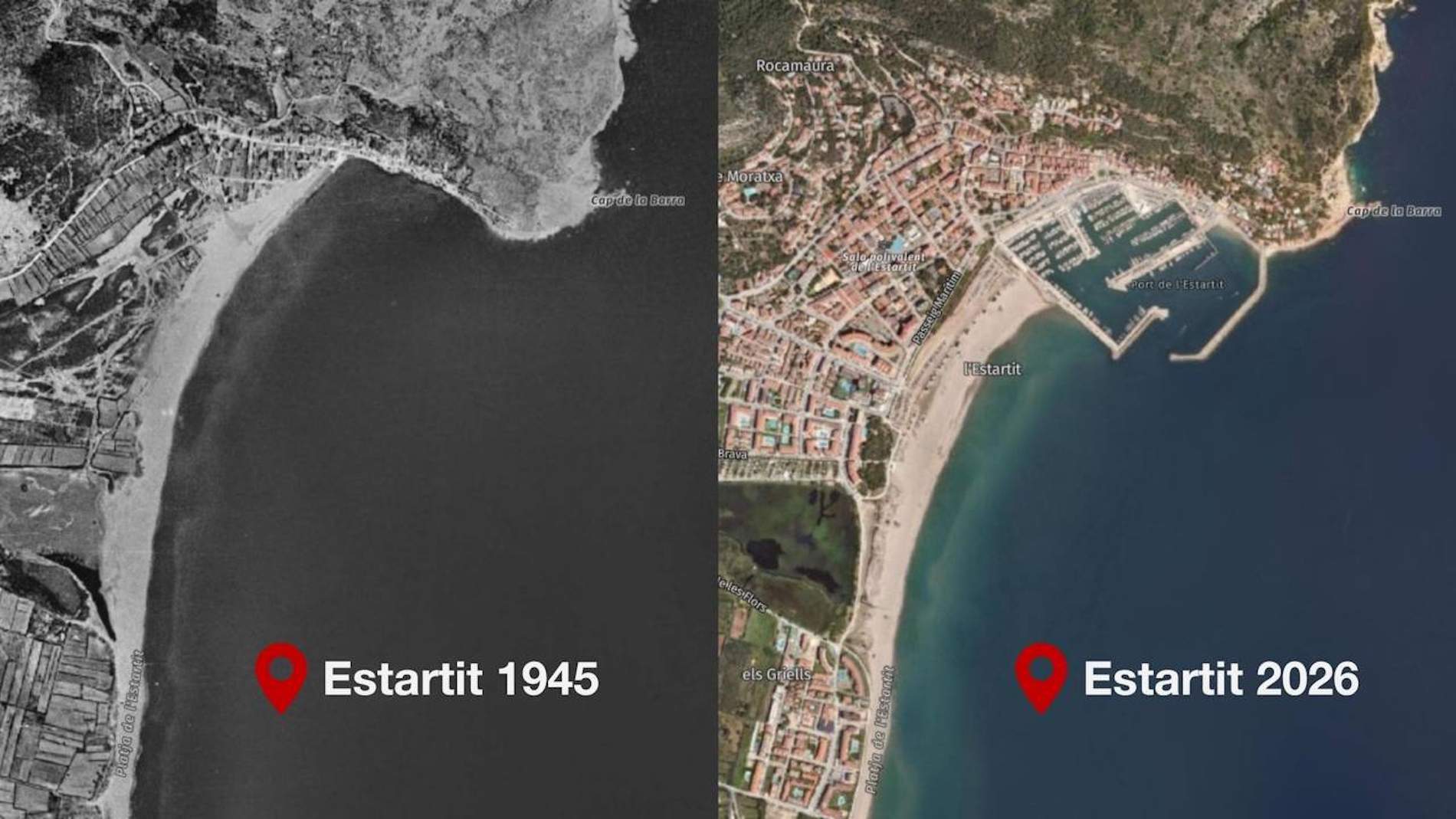 La platja on poses la tovallola ja no és la mateixa: així ha canviat la costa catalana en 80 anys