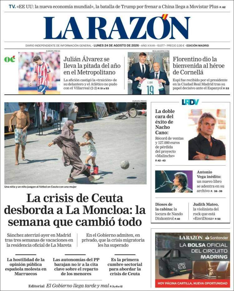 'La Razón', 24 d'agost de 2026 'La Razón', 24 d'agost de 2026