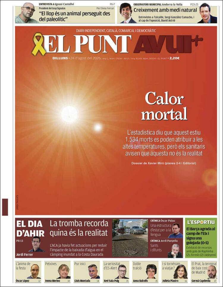 'El Punt Avui', 24 d'agost de 2026 'El Punt Avui', 24 d'agost de 2026