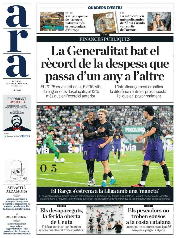 'Ara', 24 d'agost de 2026 'Ara', 24 d'agost de 2026