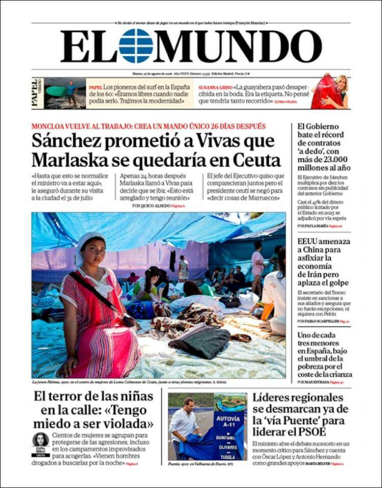 'El Mundo', 25 d'agost de 2026 'El Mundo', 25 d'agost de 2026