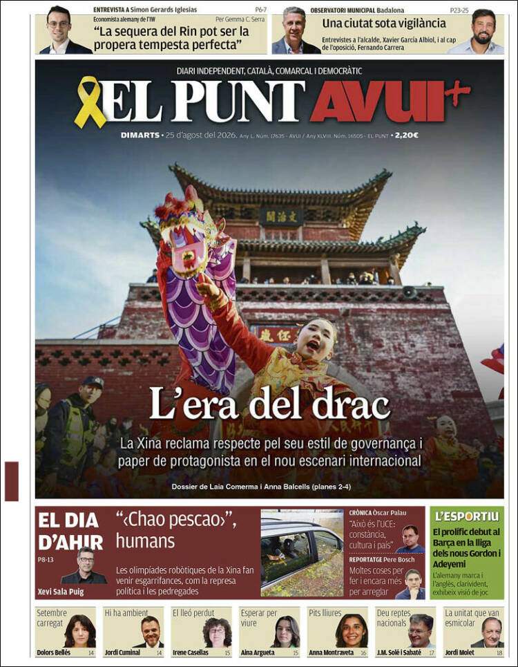 'El Punt Avui', 25 d'agost de 2026 'El Punt Avui', 25 d'agost de 2026
