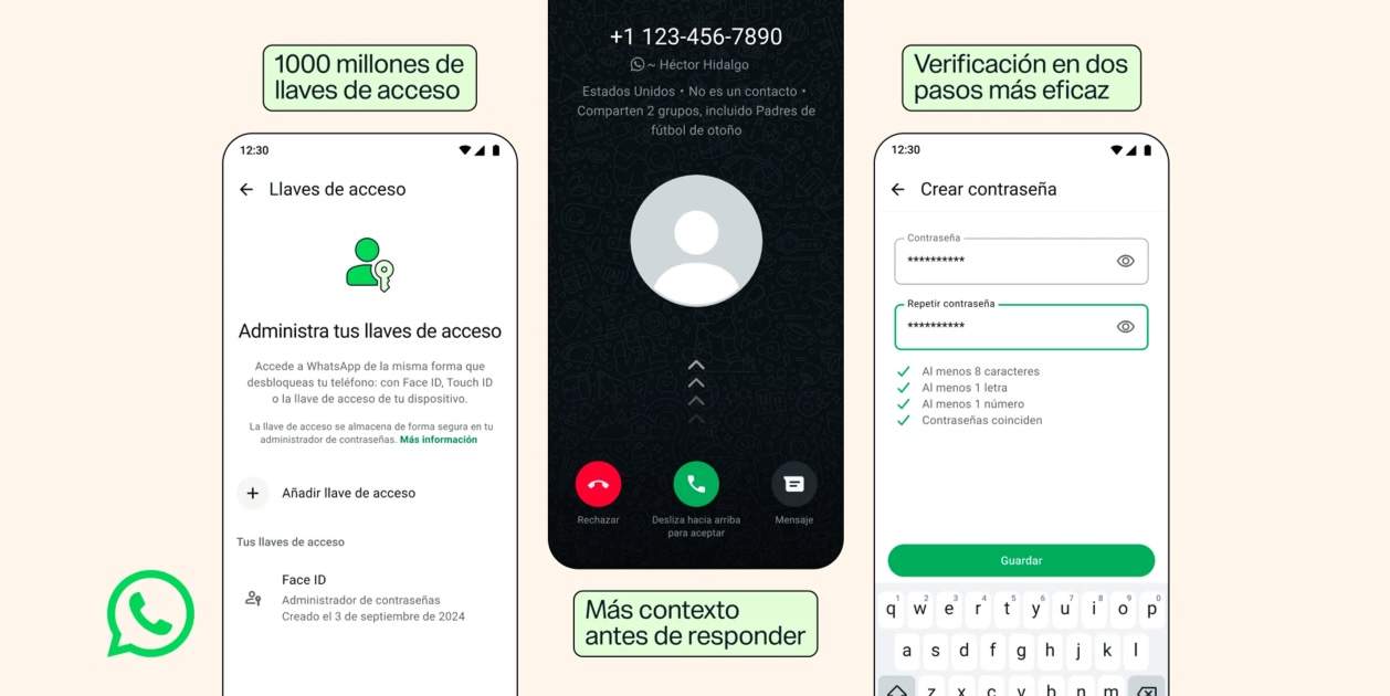 WhatsApp s'actualitza amb novetats de seguretat: claus d'accés, contrasenyes i alertes