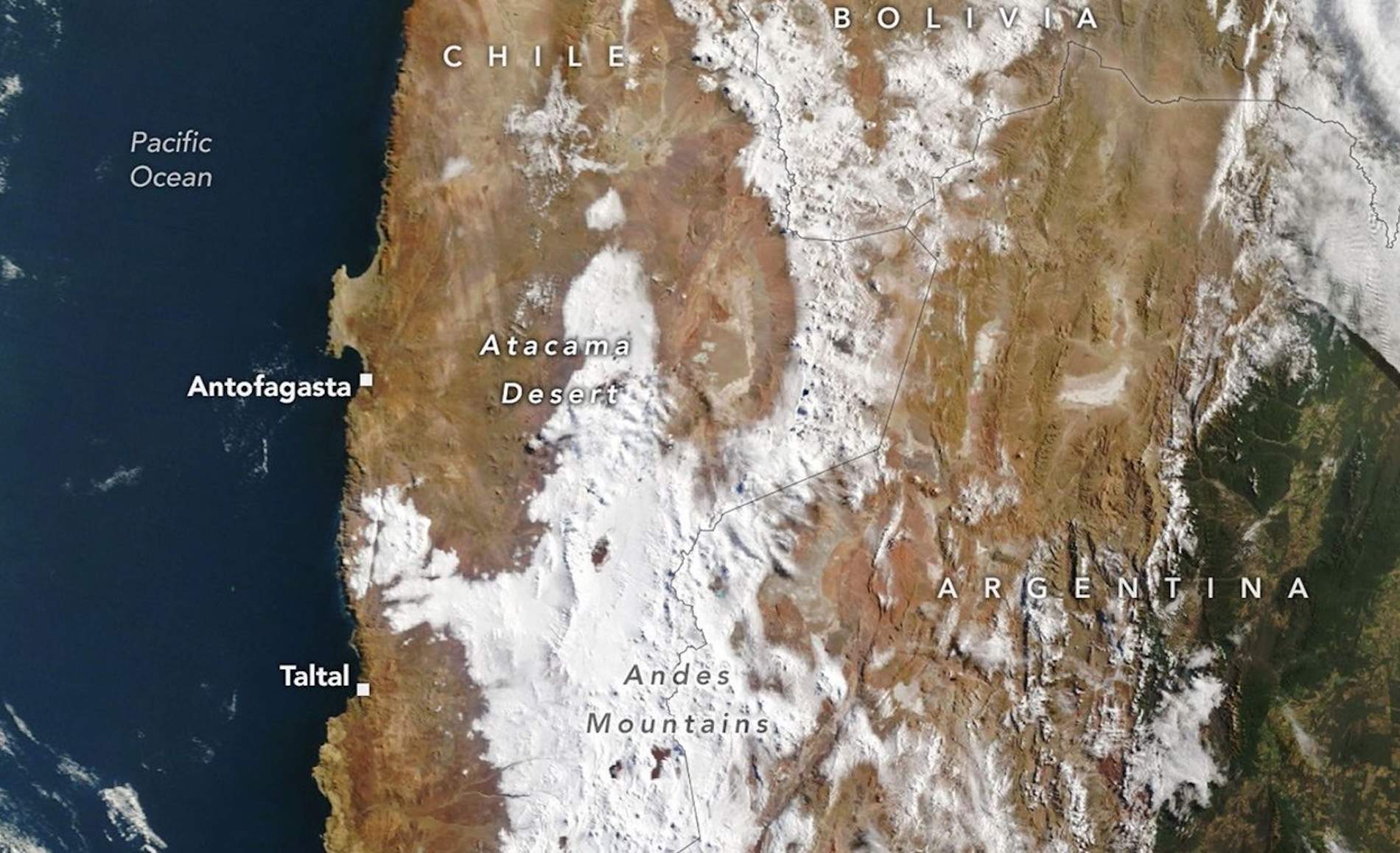 Una disrupción atmosférica ha cubierto de nieve el desierto más seco del planeta Tierra