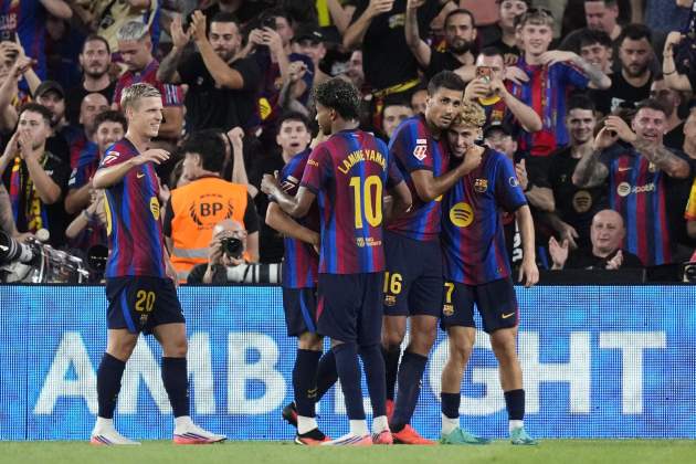 El Barça celebra un gol contra l'Athletic / Foto: EFE El Barça celebra un gol contra l'Athletic / Foto: EFE