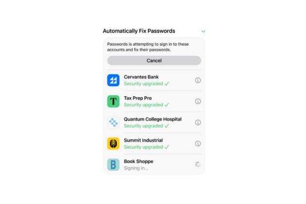 Cambio de contraseñas en un solo toque en iOS 27 Cambio de contraseñas en un solo toque en iOS 27