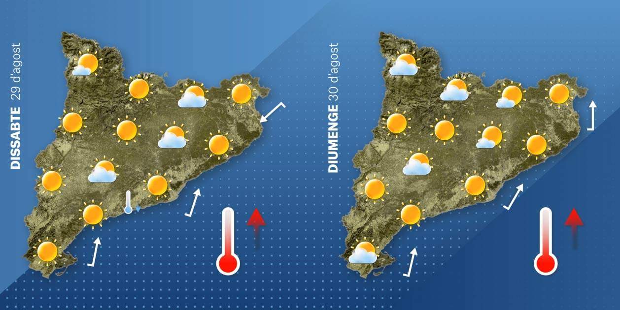 Mapa Catalunya cap de setmana 28 08