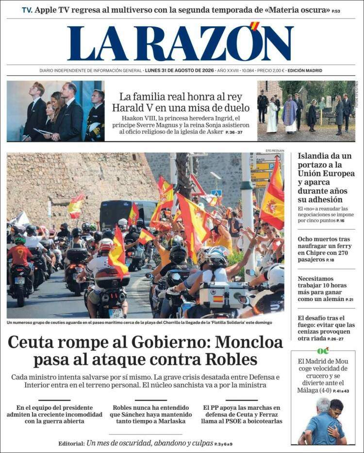 'La Razón', 31 d'agost de 2026
