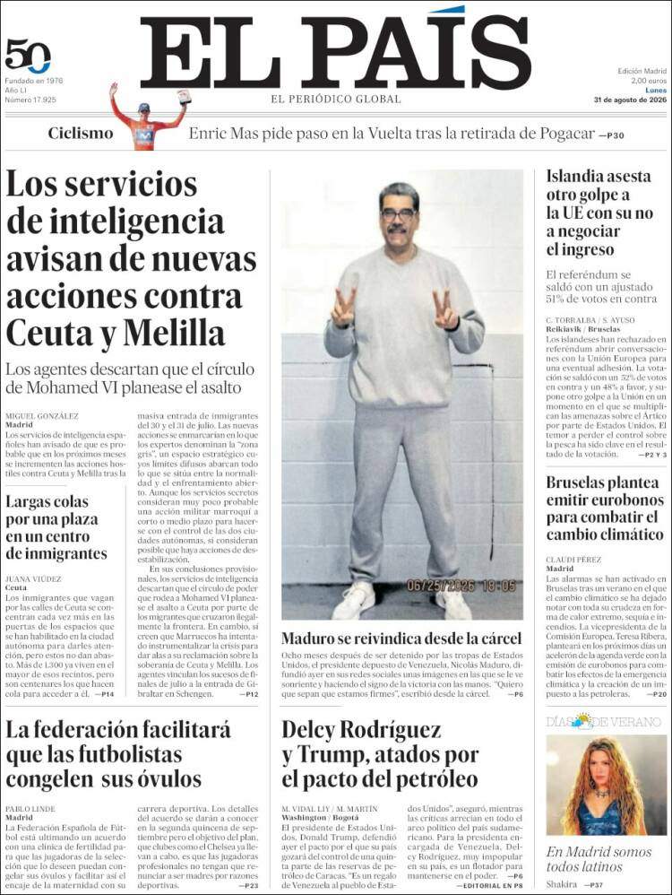 'El País', 31 d'agost de 2026