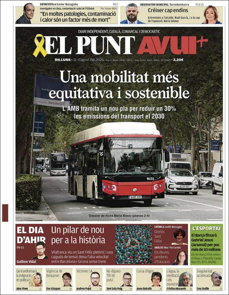 'El Punt Avui', 31 d'agost de 2026