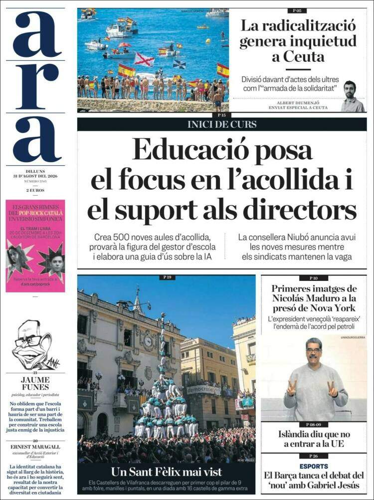 'Ara', 31 d'agost de 2026