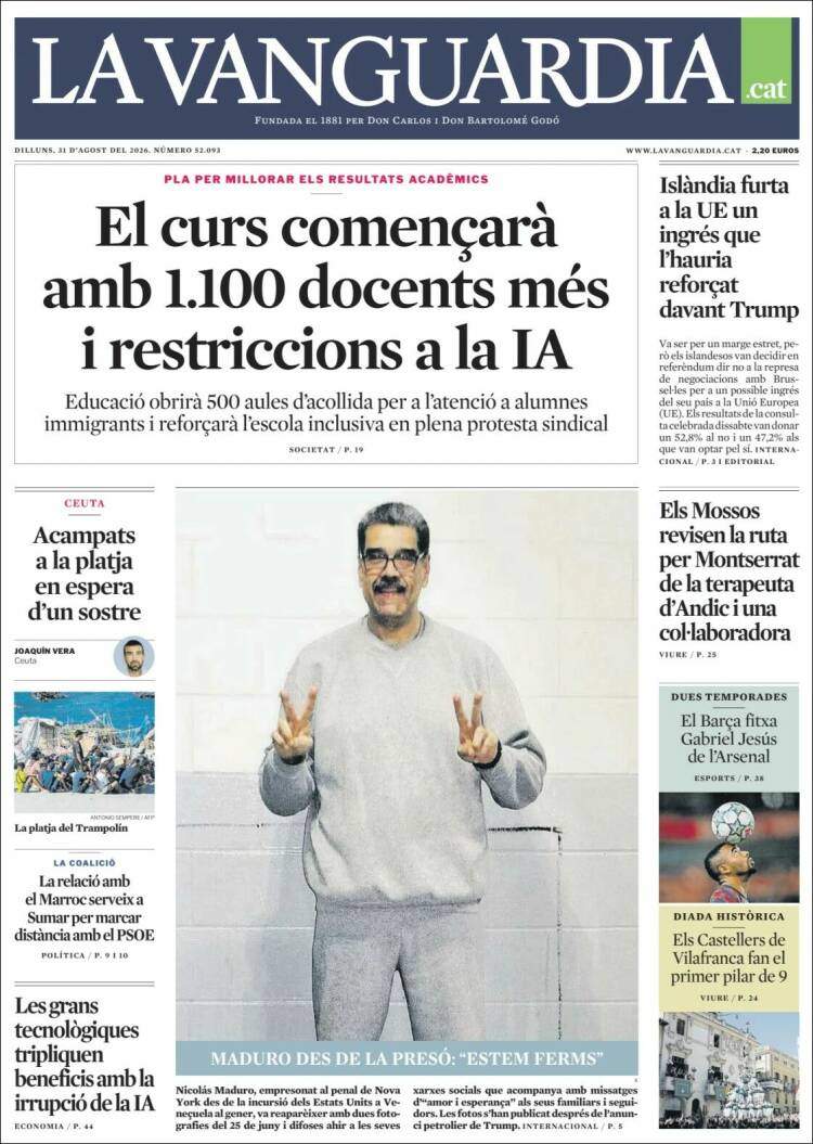 'La Vanguardia', 31 d'agost 2026