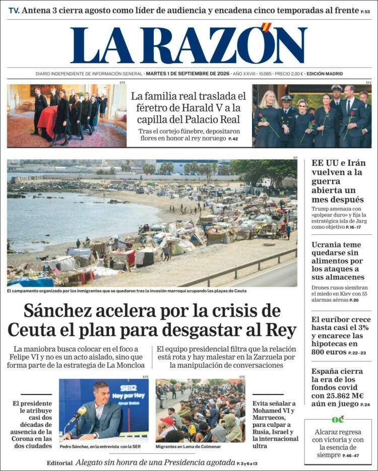 'La Razón', 1 de setembre de 2026 'La Razón', 1 de setembre de 2026