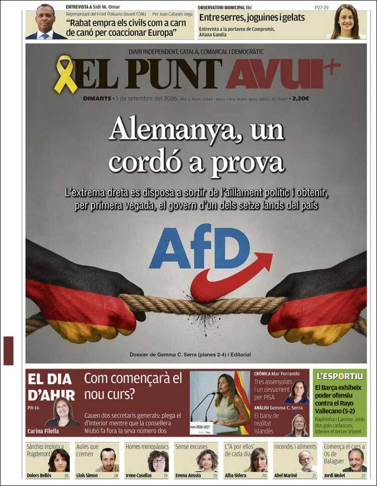 'El Punt Avui', 1 de setembre de 2026 'El Punt Avui', 1 de setembre de 2026