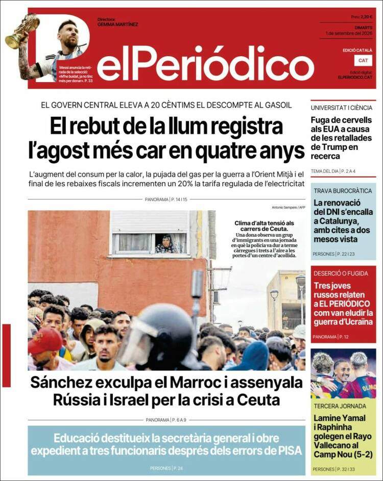 'El Periódico', 1 de setembre de 2026 'El Periódico', 1 de setembre de 2026