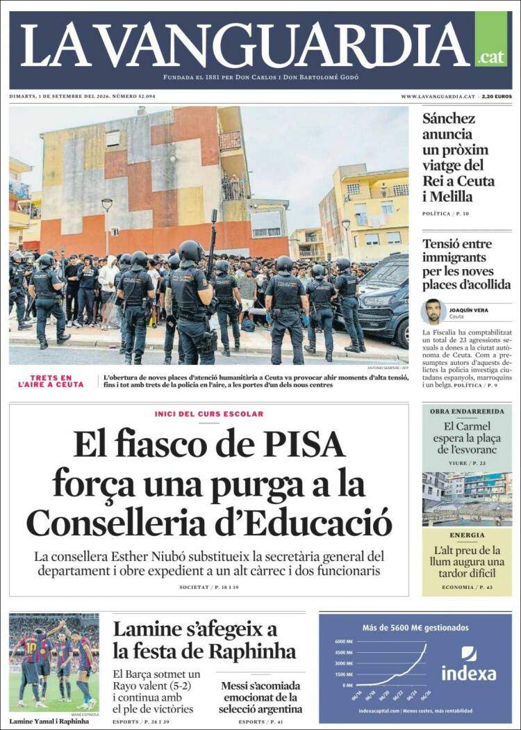 'La Vanguardia', 1 de setembre de 2026 'La Vanguardia', 1 de setembre de 2026