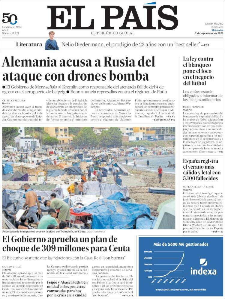 'El País', 2 de setembre de 2026 'El País', 2 de setembre de 2026