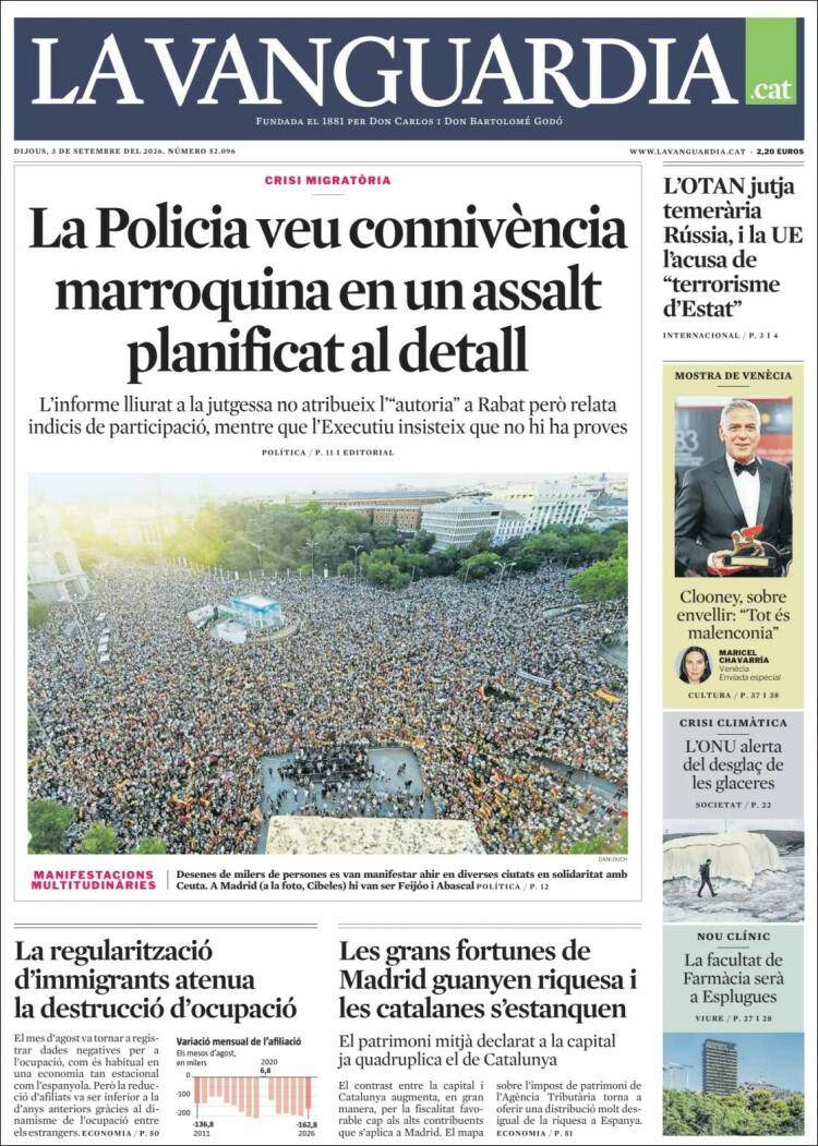 'La Vanguardia', 3 de setembre de 2026 'La Vanguardia', 3 de setembre de 2026