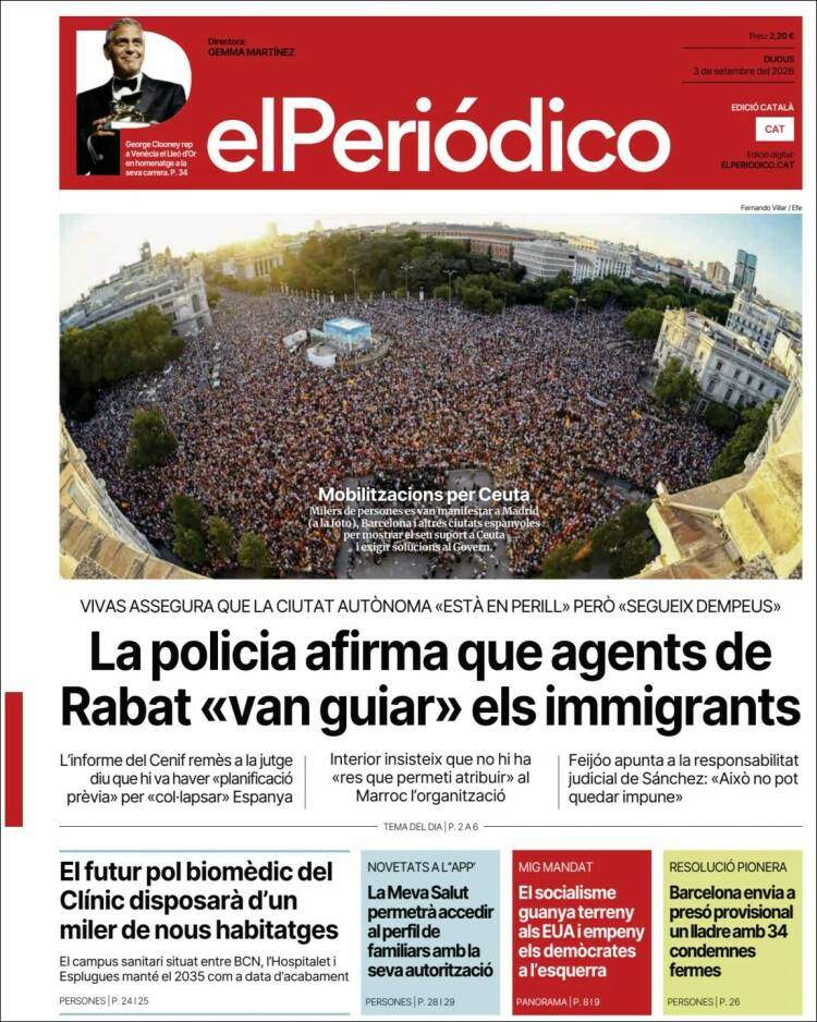 'El Periódico', 3 de setembre de 2026 'El Periódico', 3 de setembre de 2026