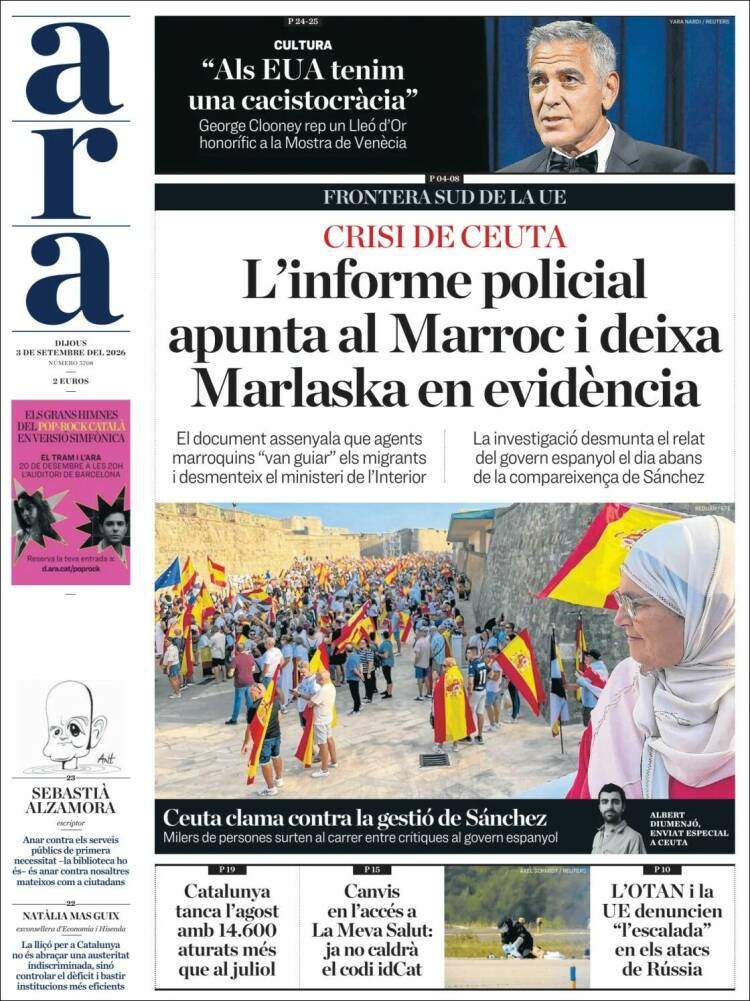 'Ara', 3 de setembre de 2026 'Ara', 3 de setembre de 2026