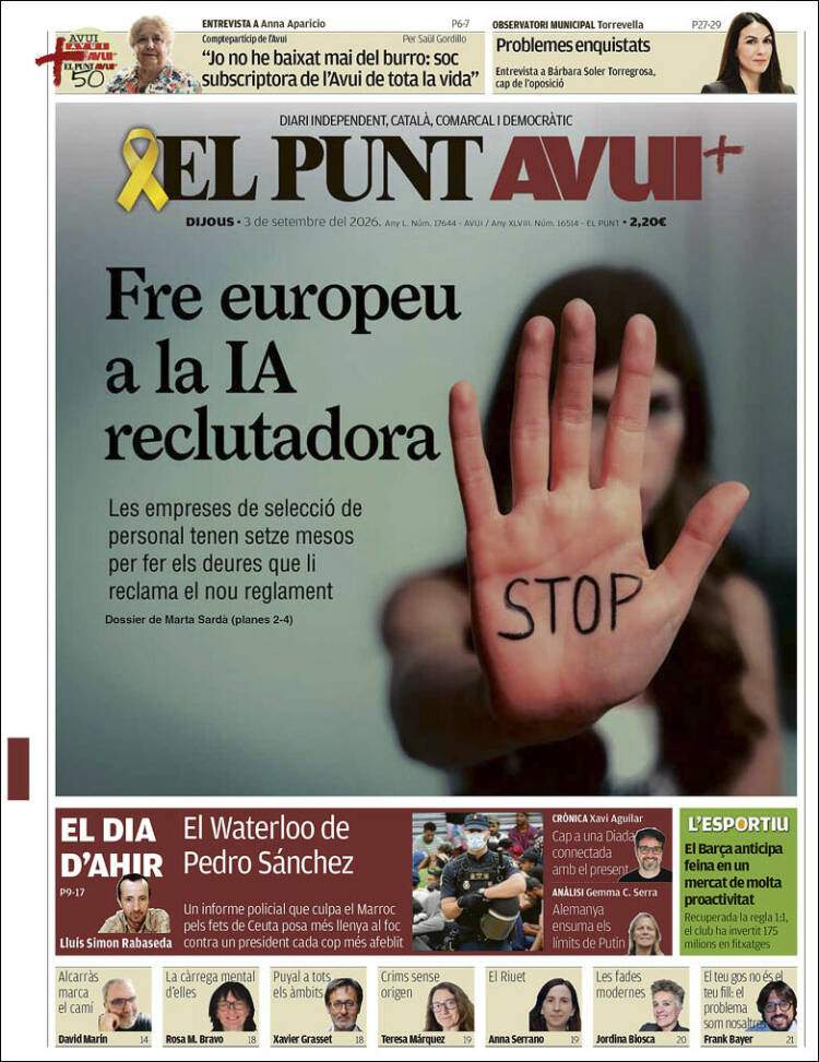 'El Punt Avui', 3 de setembre de 2026 'El Punt Avui', 3 de setembre de 2026