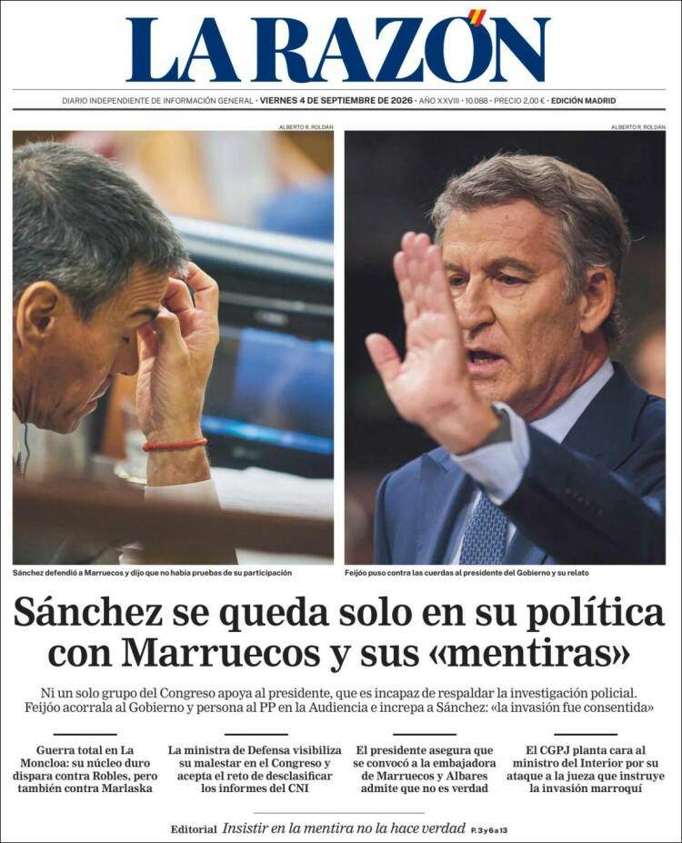 'La Razón', 4 de setembre de 2026 'La Razón', 4 de setembre de 2026