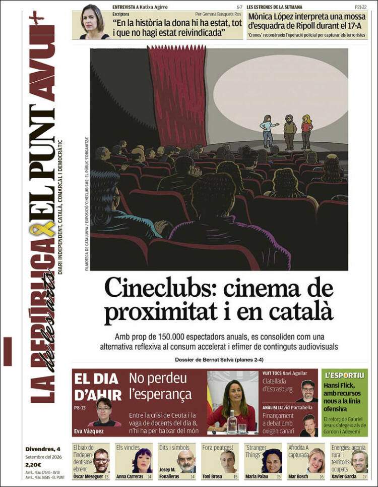 'El Punt Avui', 4 de setembre de 2026 'El Punt Avui', 4 de setembre de 2026
