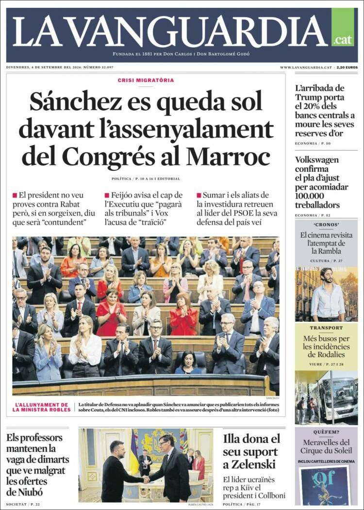 'La Vanguardia', 4 de setembre de 2026 'La Vanguardia', 4 de setembre de 2026
