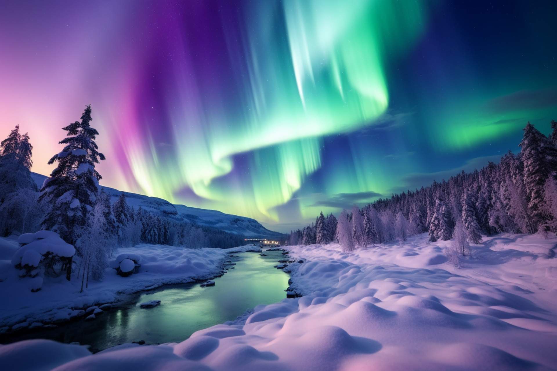 Una espectacular aurora boreal ha tenyit de bells colors la nit sobre unes cascades d'Islàndia