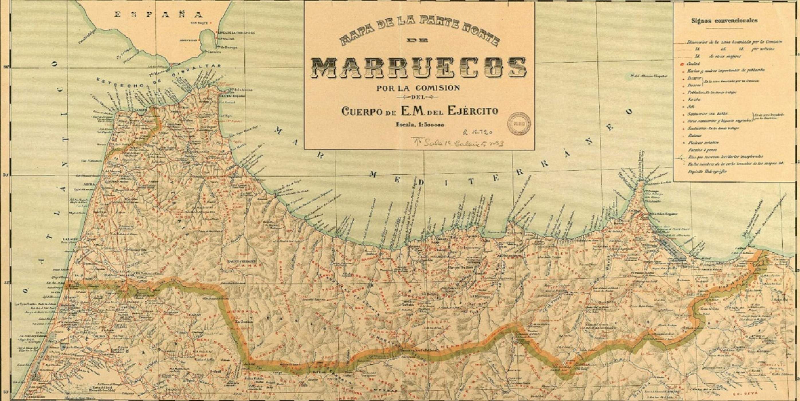 Mapa del Rif (1909). Font Institut Geogràfic Nacional Mapa del Rif (1909). Font Institut Geogràfic Nacional