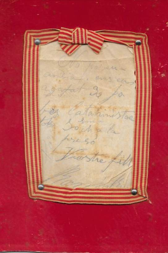 La nota que Ramon Riu i Cots va fer arribar als seus pares després de ser detingut l’11 de setembre de 1901 / Reeixida La nota que Ramon Riu i Cots va fer arribar als seus pares després de ser detingut l’11 de setembre de 1901 / Reeixida