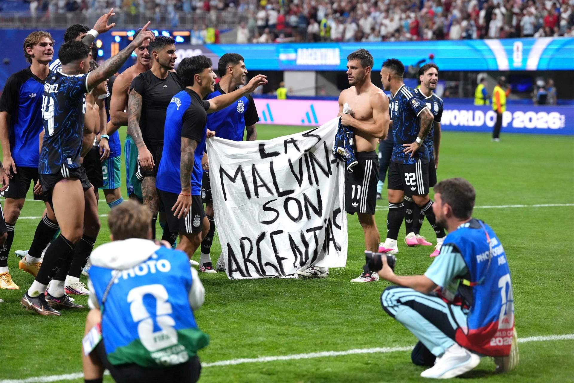 Jugadors argentins reivindiquen les Malvines argentines (Europa Press)