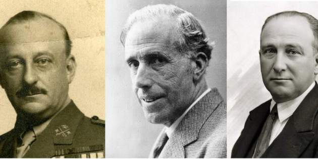 El dictador Primo de Rivera i els seus col·laboradors  el lider del PSOE Besteiro i el lider la UGT Largo Caballero / Font: Wikimedia Commons