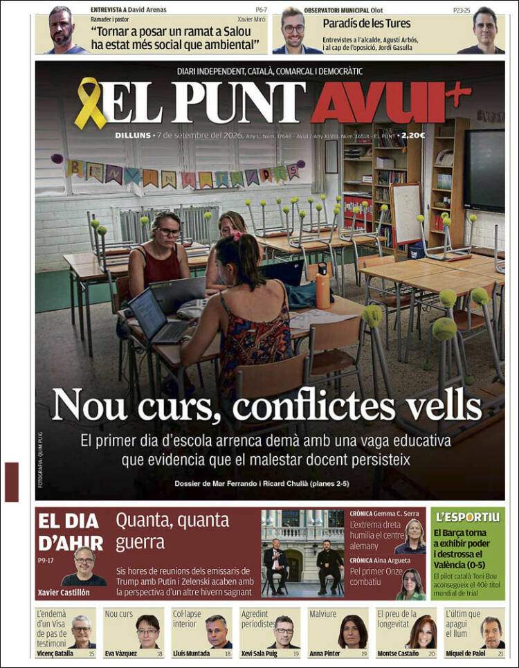 'El Punt Avui', 7 de setembre de 2026