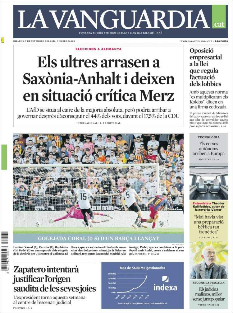 'La Vanguardia', 7 de setembre de 2026