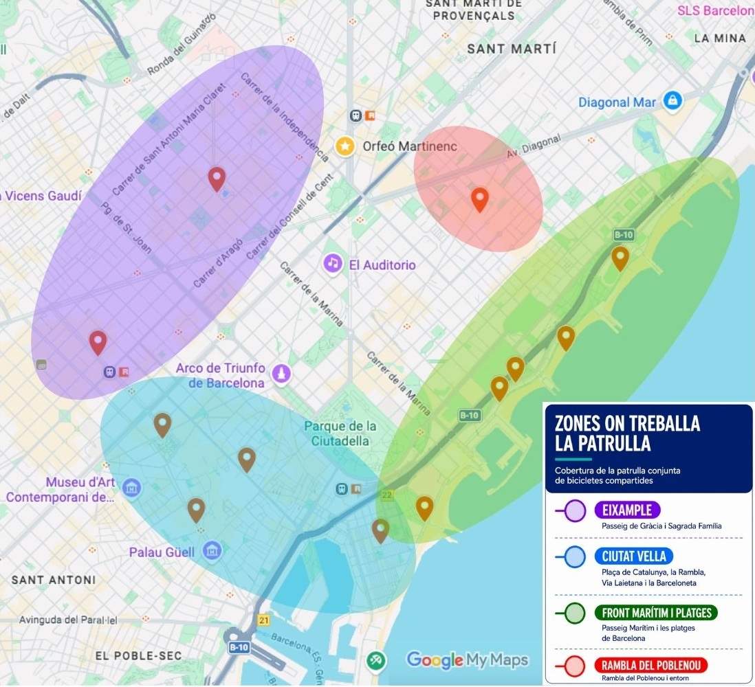 Zones patrulla bicisharing