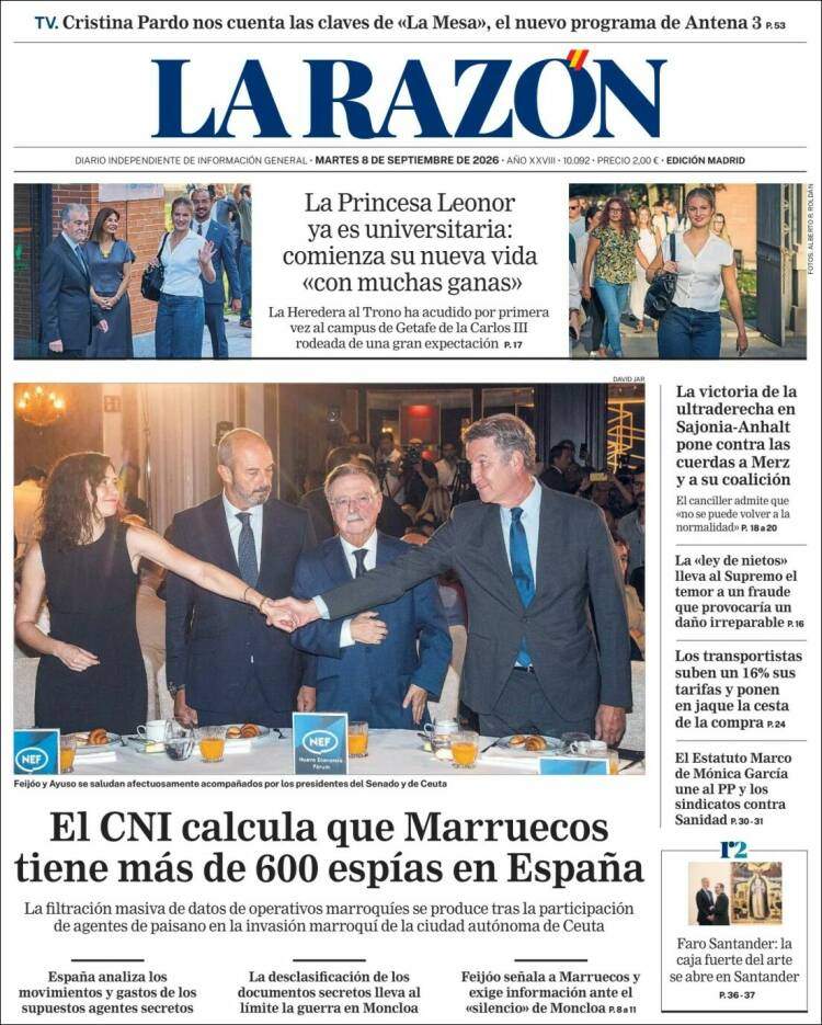 'La Razón', 8 de setembre de 2026 'La Razón', 8 de setembre de 2026