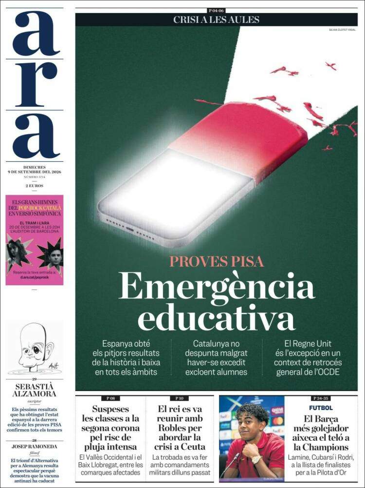 'Ara', 9 de setembre de 2026 'Ara', 9 de setembre de 2026
