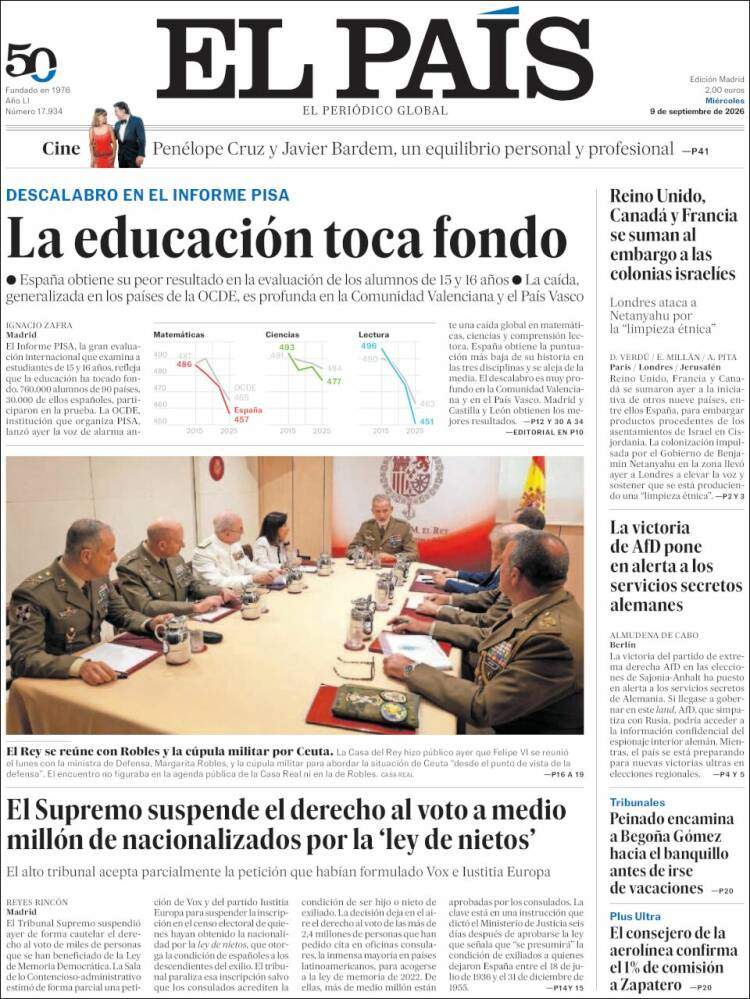 'El País', 9 de setembre de 2026 'El País', 9 de setembre de 2026