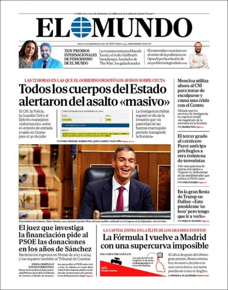 'El Mundo', 10 de setembre de 2026 'El Mundo', 10 de setembre de 2026
